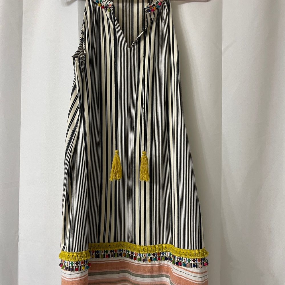 THML Striped Sleeveless Dress with Tassels
